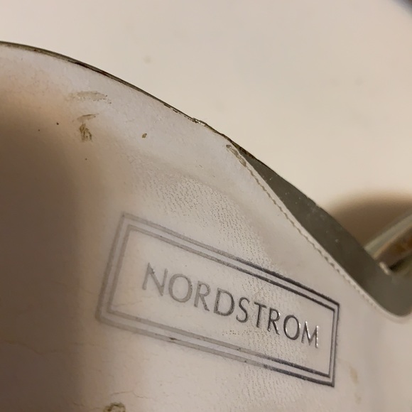 NORDSTROM Leather SLIP ON POINTY TOE HEELS SHOES GREEN Size 6 HEEL MULE - Picture 4 of 9